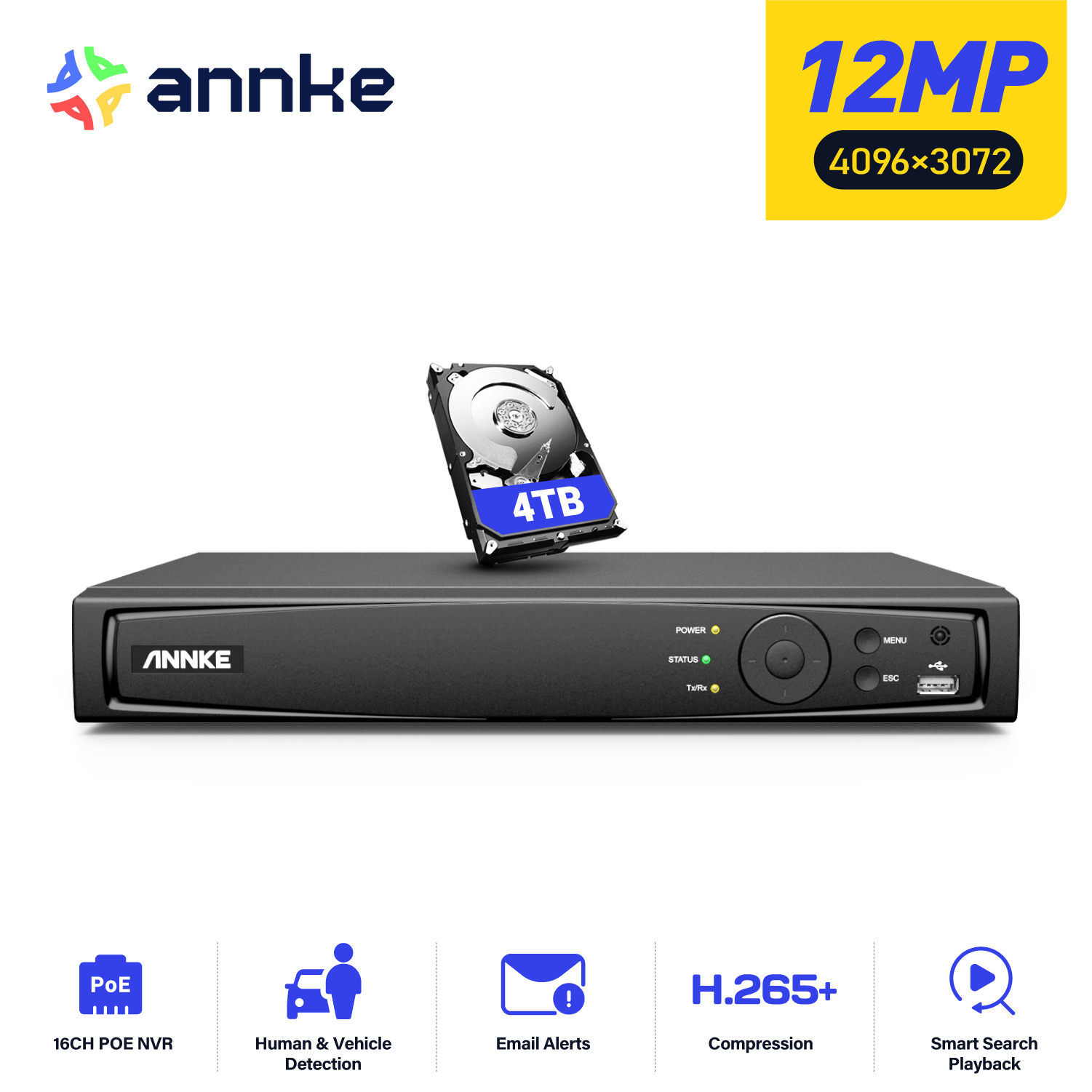 Security Ip Camera - Rejestrator sieciowy ANNKE 12MP POE NVR