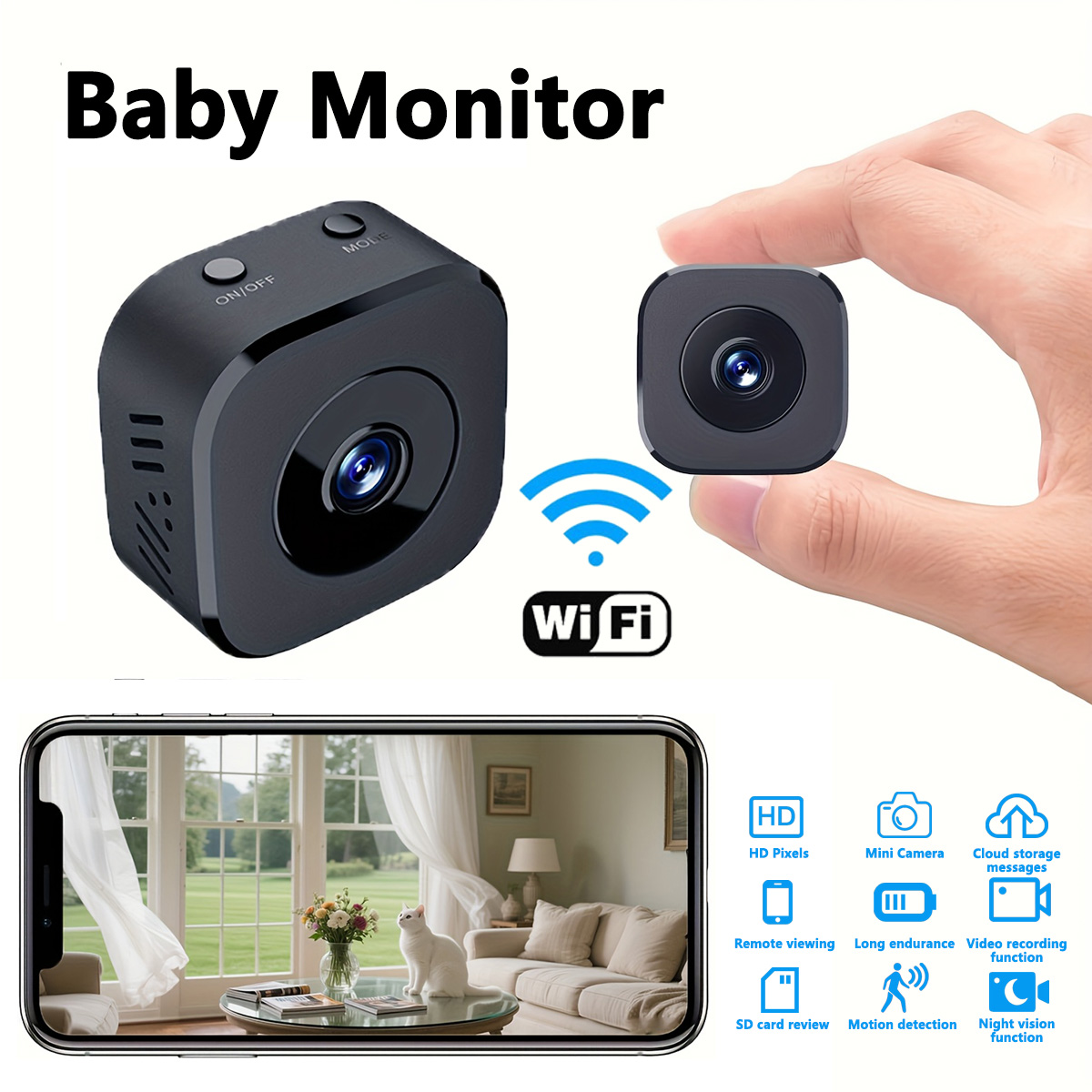 Smart Home Camera - Miniaturowa kamera WiFi HD 1080P do