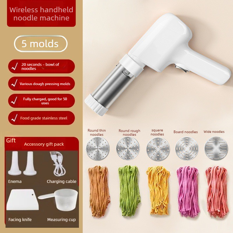 Smart Home Kitchen - Elektryczna, bezprzewodowa maszynka do makaronu, ręczna,