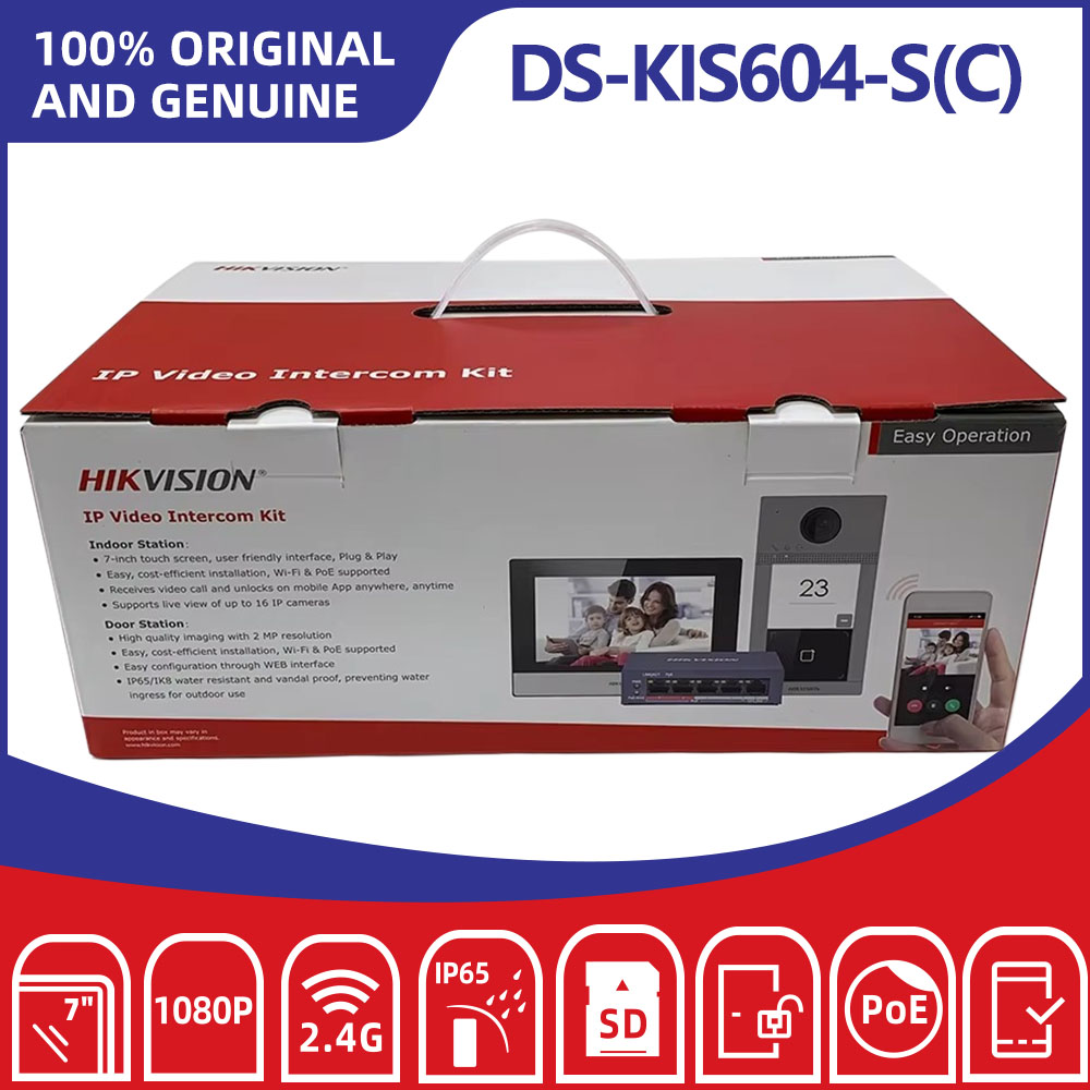 Smart Home Hikvision - Zestaw wideodomofonowy IP Hikvision DS-KIS604-S(C) z