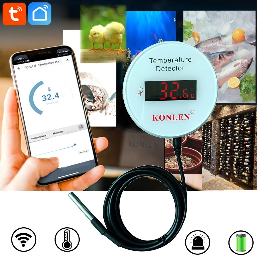 KONLEN Tuya Wifi czujnik tempe – Smart Home Thermostat recenzja i cena