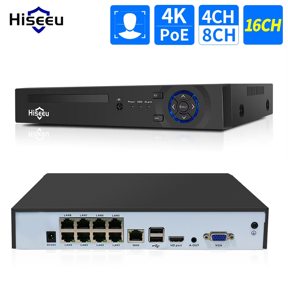 Hiseeu 4CH 10CH 16CH 4K 8MP 5M – Security Ip Camera recenzja i cena