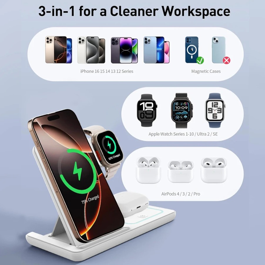 Składana podstawka ładująca 3  – Smart Night Light recenzja i cena